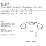 2120 Ladies Fine Jersey Short Sleeve Crew Neck Soft T-Shirt